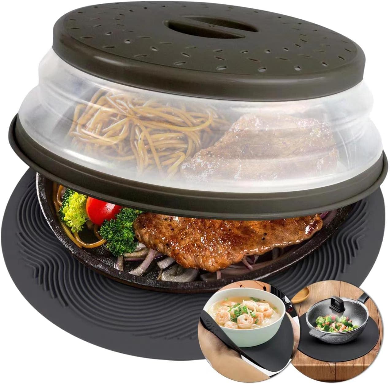 Aidacom 2 In 1 Microwave Cover & Mat - Prevent Burns!