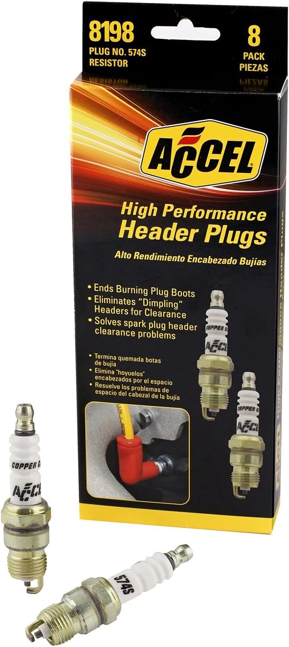 ACCEL 8198 Performance U-Groove Header Spark Plug Pack of 8