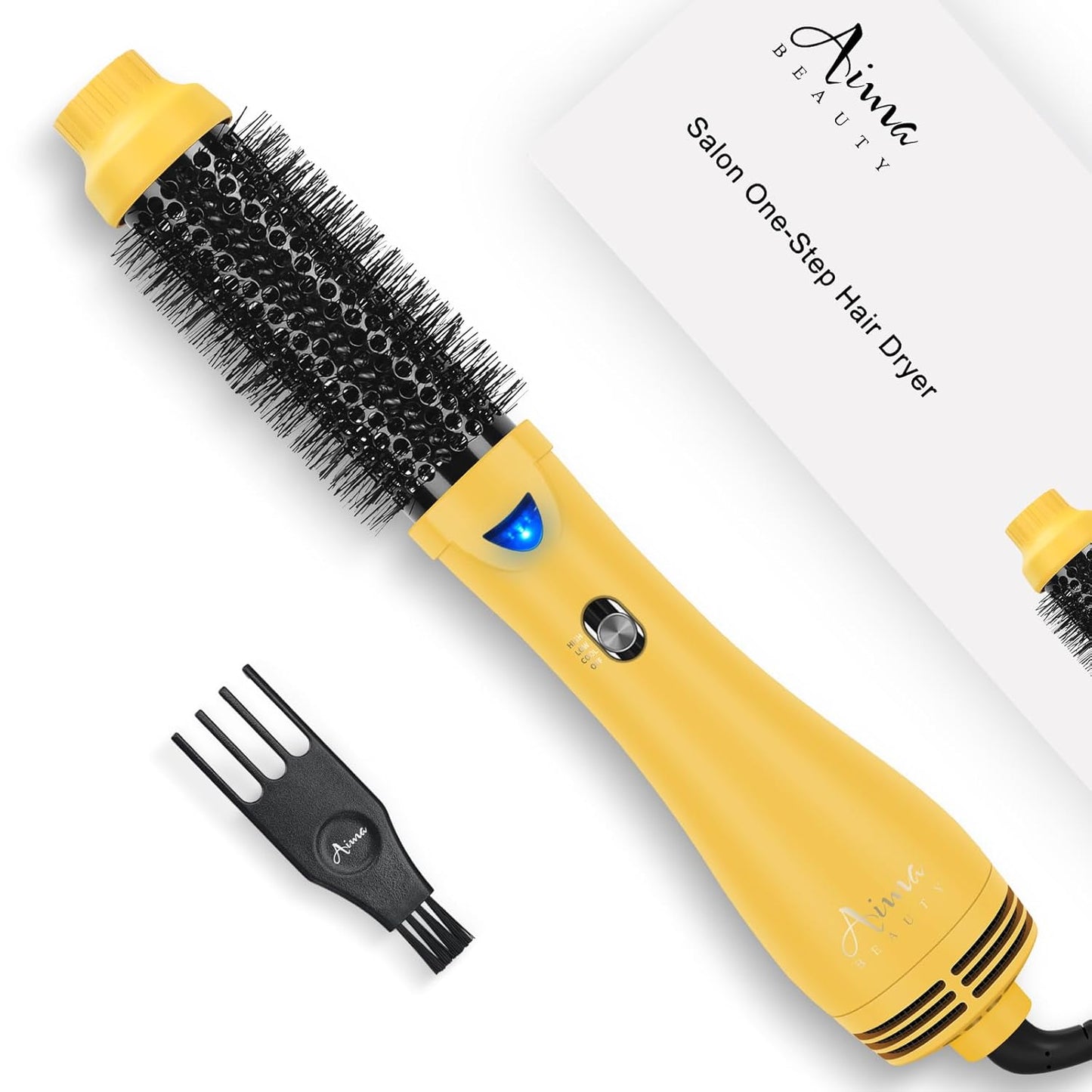 Aima Beauty 4-in-1 Hair Styling Tool - Effortless Hair Styling in Yellow