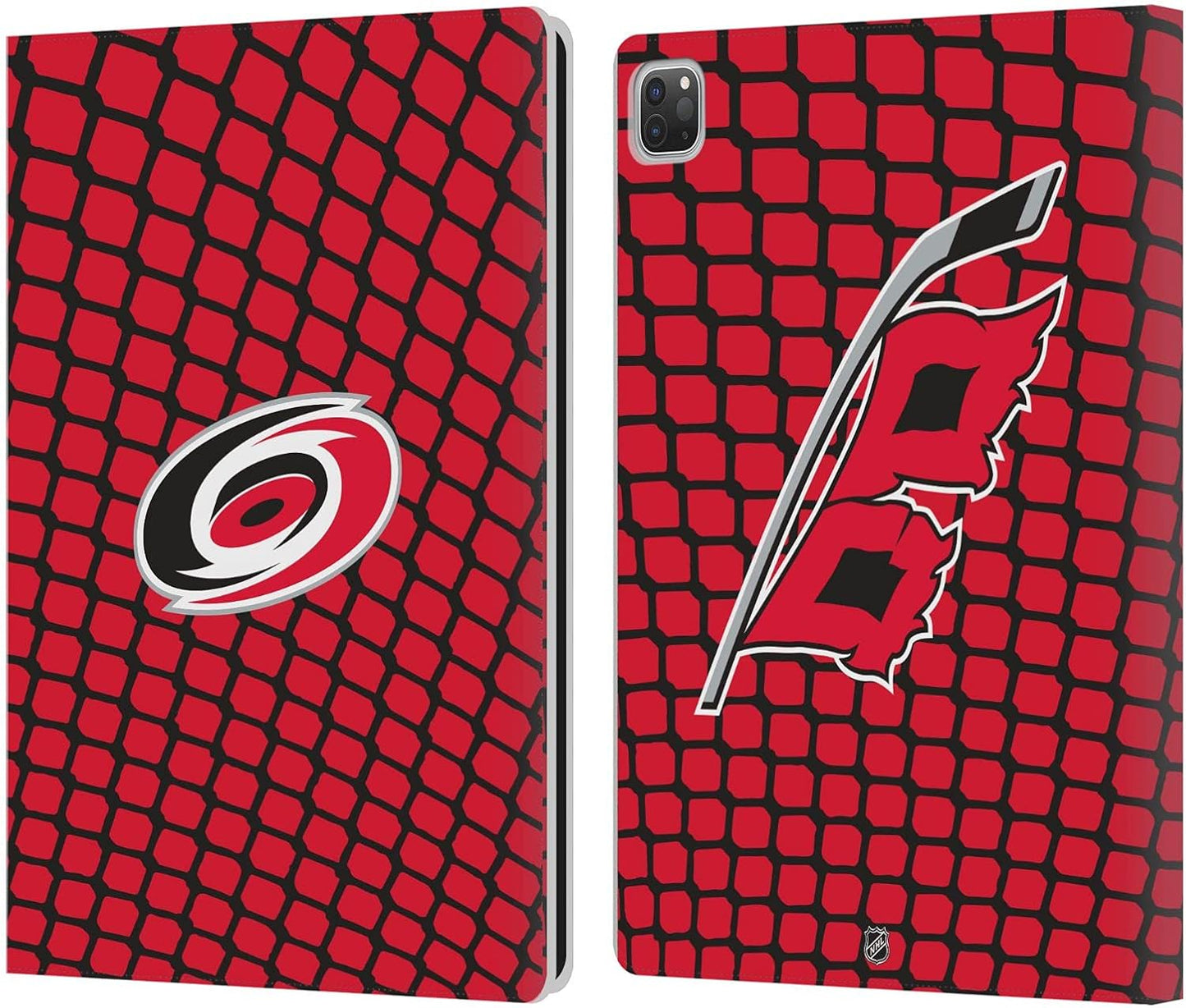 NHL Net Pattern Carolina Hurricanes Leather Wallet Case for iPad Pro