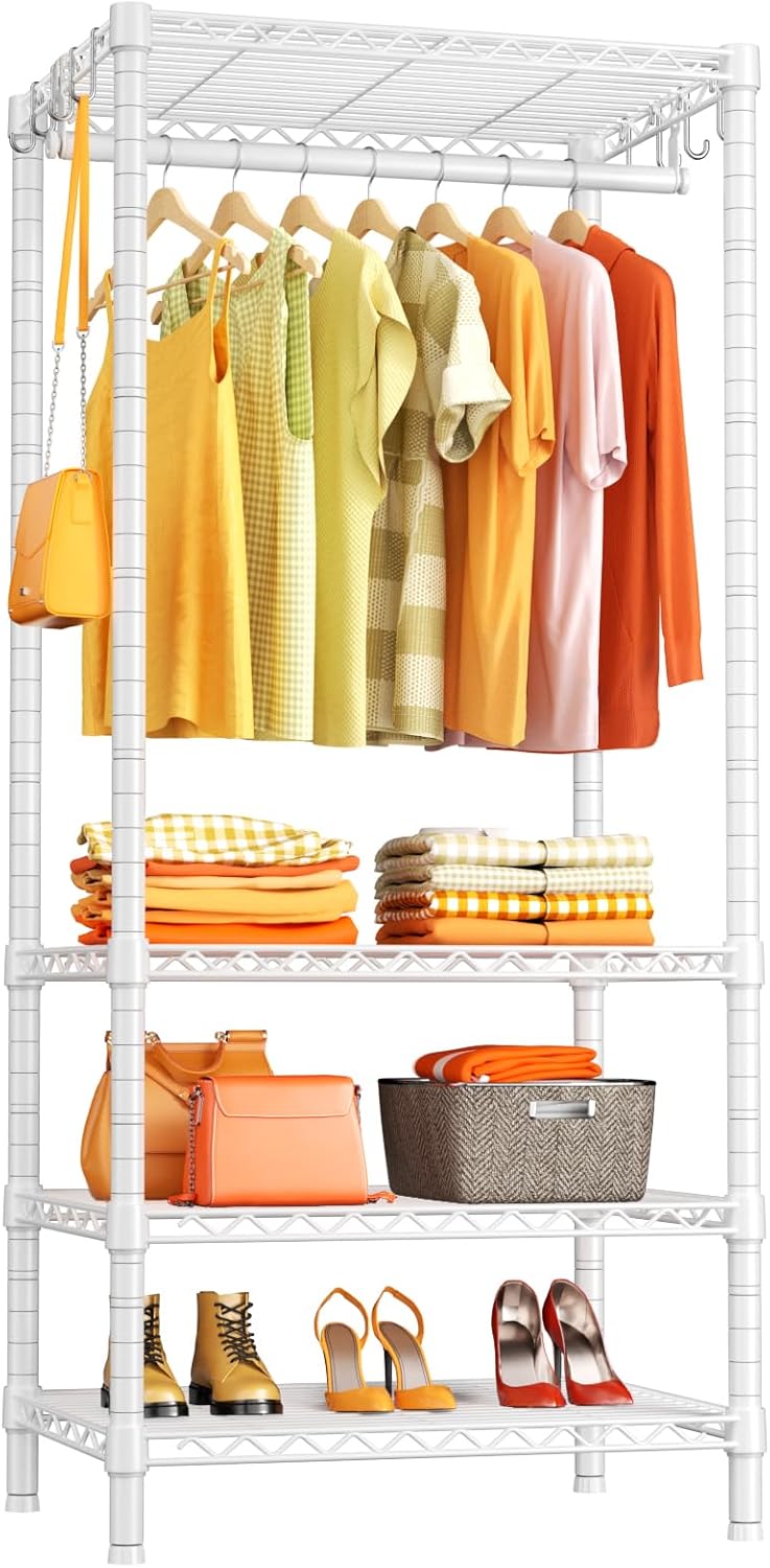 Ulif H4 Mini Portable Closet: 4 Tiers Freestanding Rack