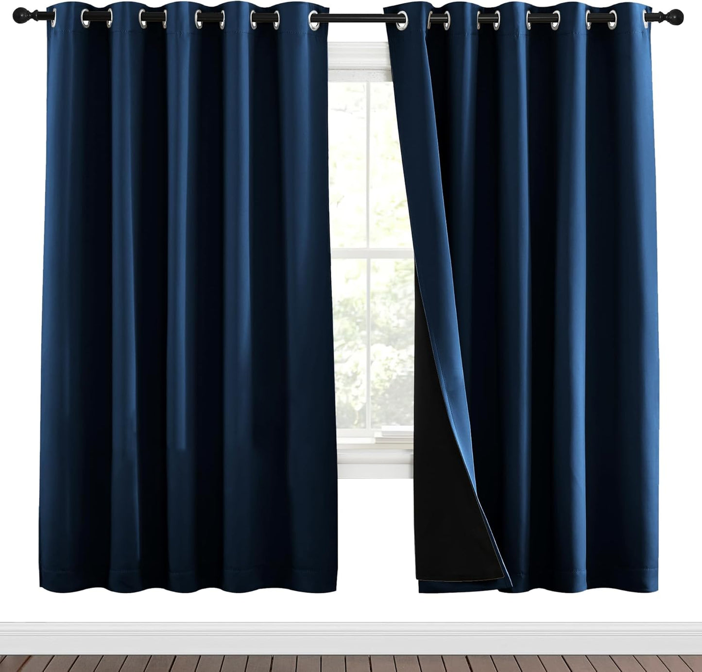 NICETOWN Moroccan Blue Full Shade Curtain Panels for Your Home
