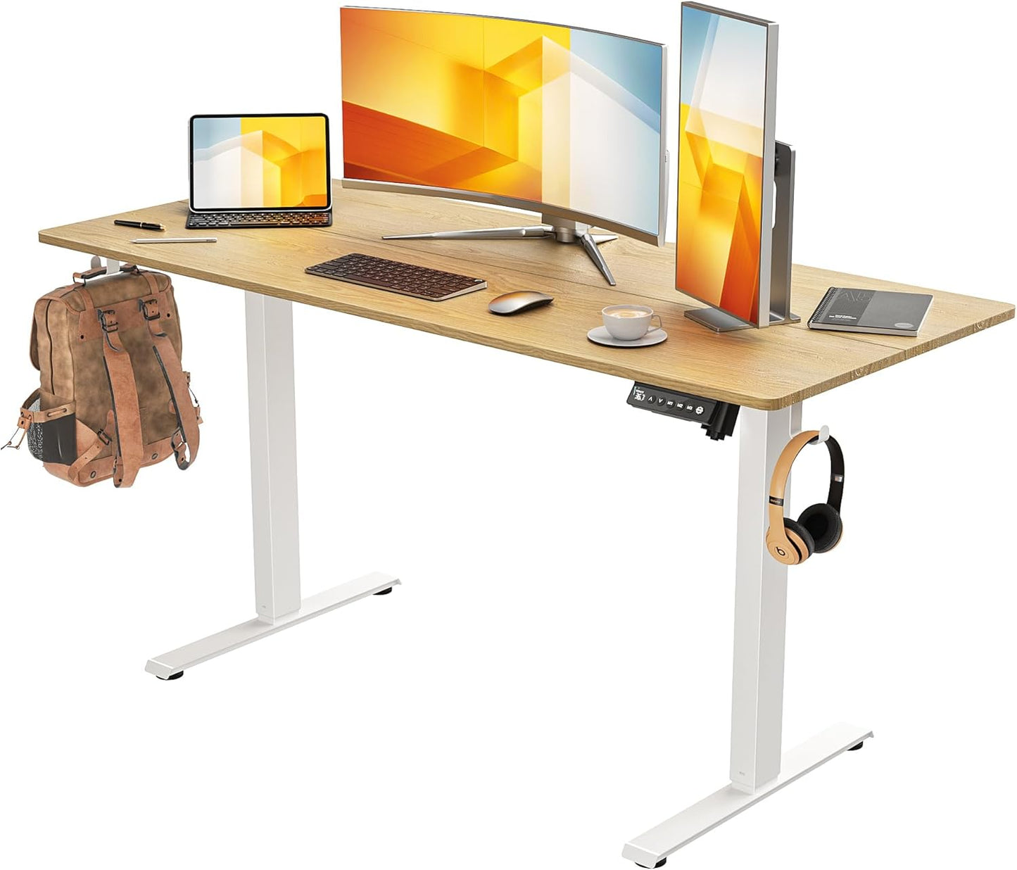 55 x 24 inch Electric Standing Desk with Adjustable Height Features