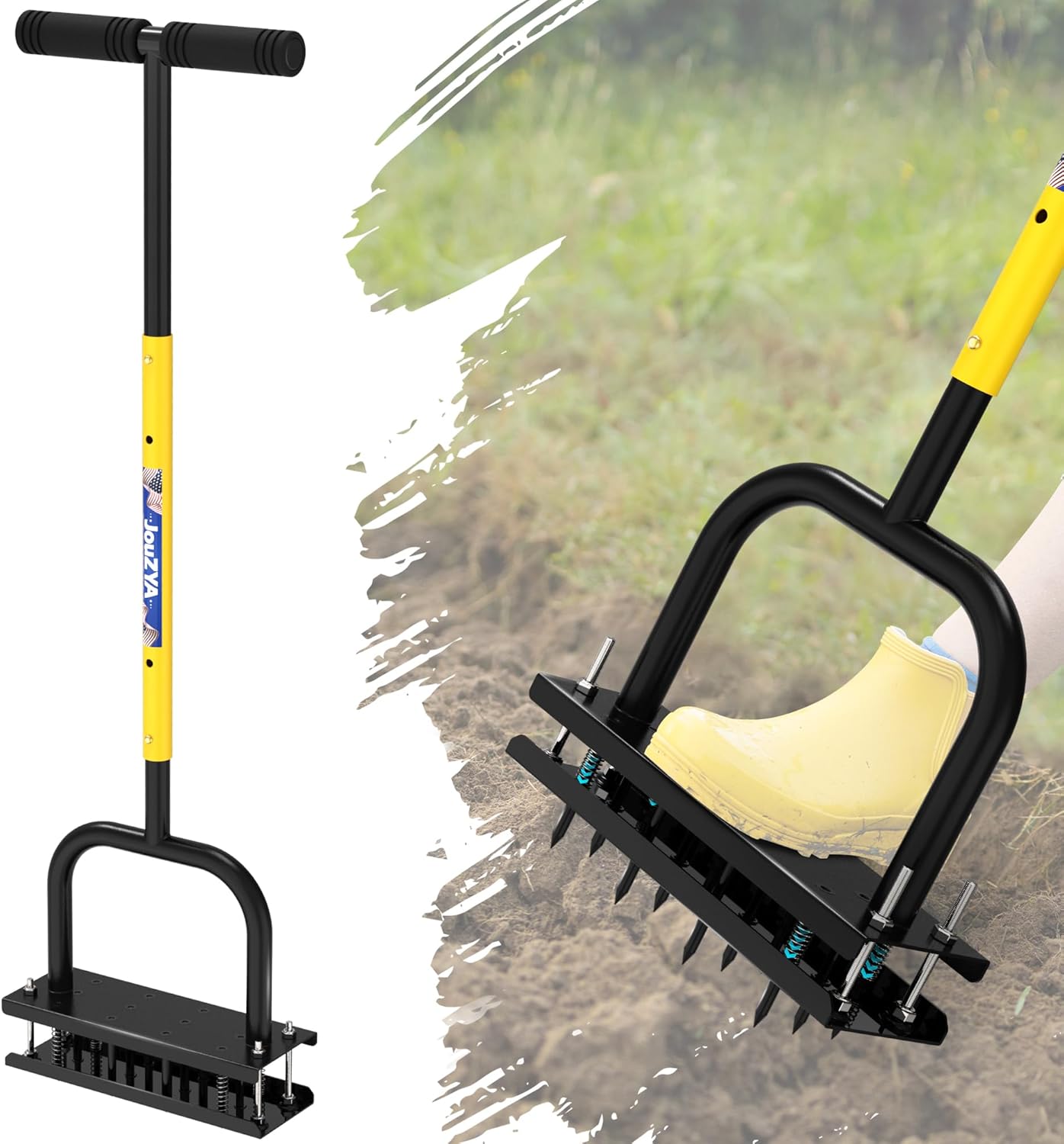 Lawn Aerator Tool with 12 Spikes for Efficient Soil Aeration