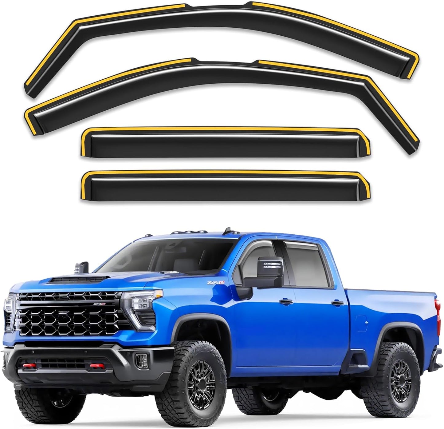 In-Channel Rain Guards for Chevy Silverado and GMC Sierra 2020-2025