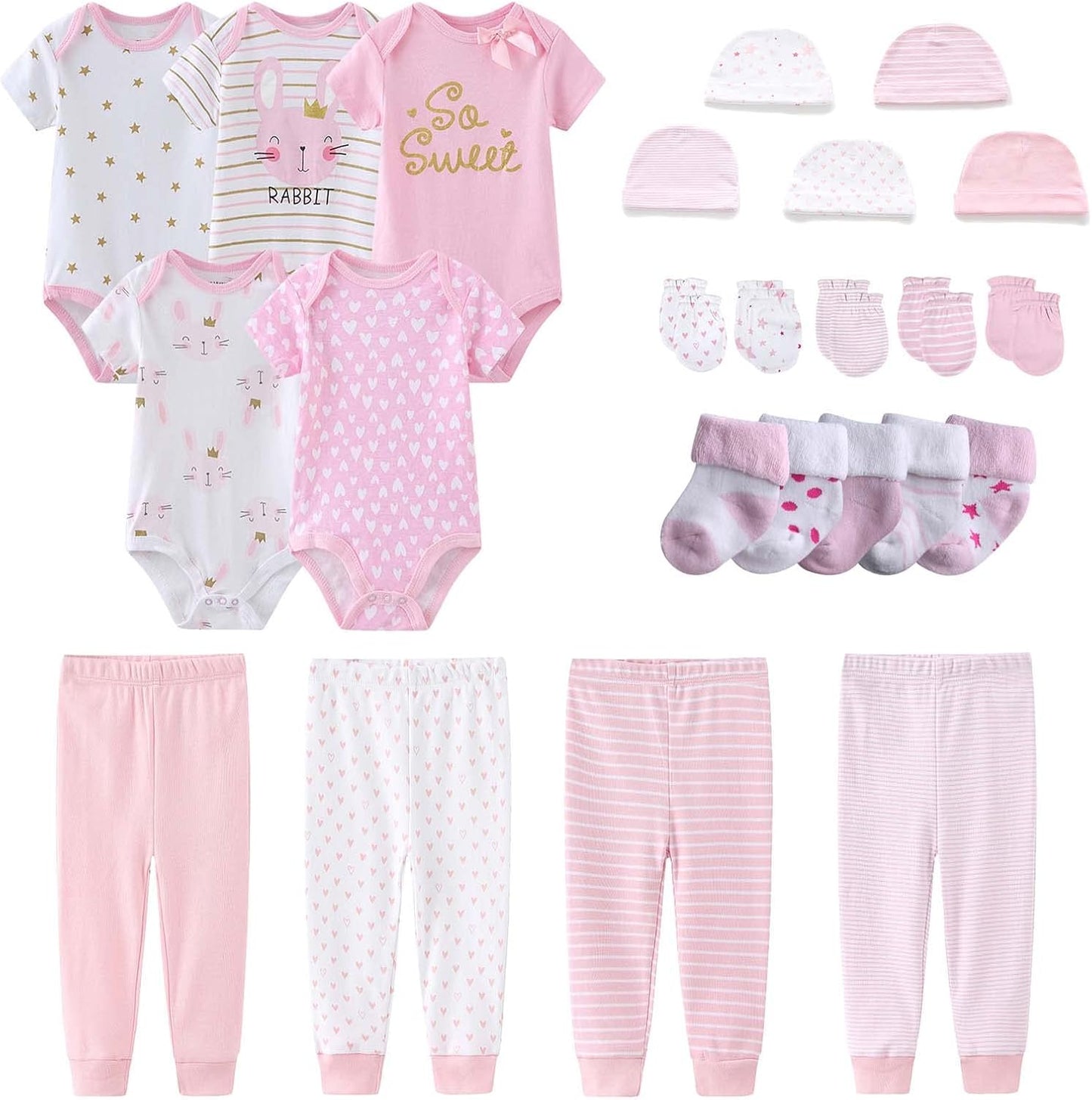 Newborn Layette Gift Set with Bodysuits and Pants for Baby