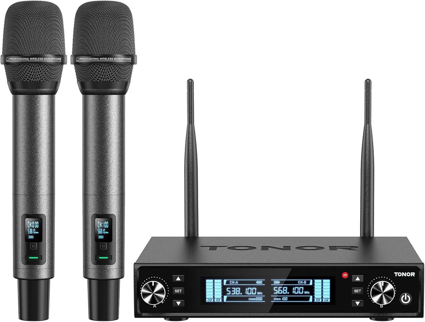 TONOR UHF Wireless Karaoke Mic Set - Professional 262ft Range