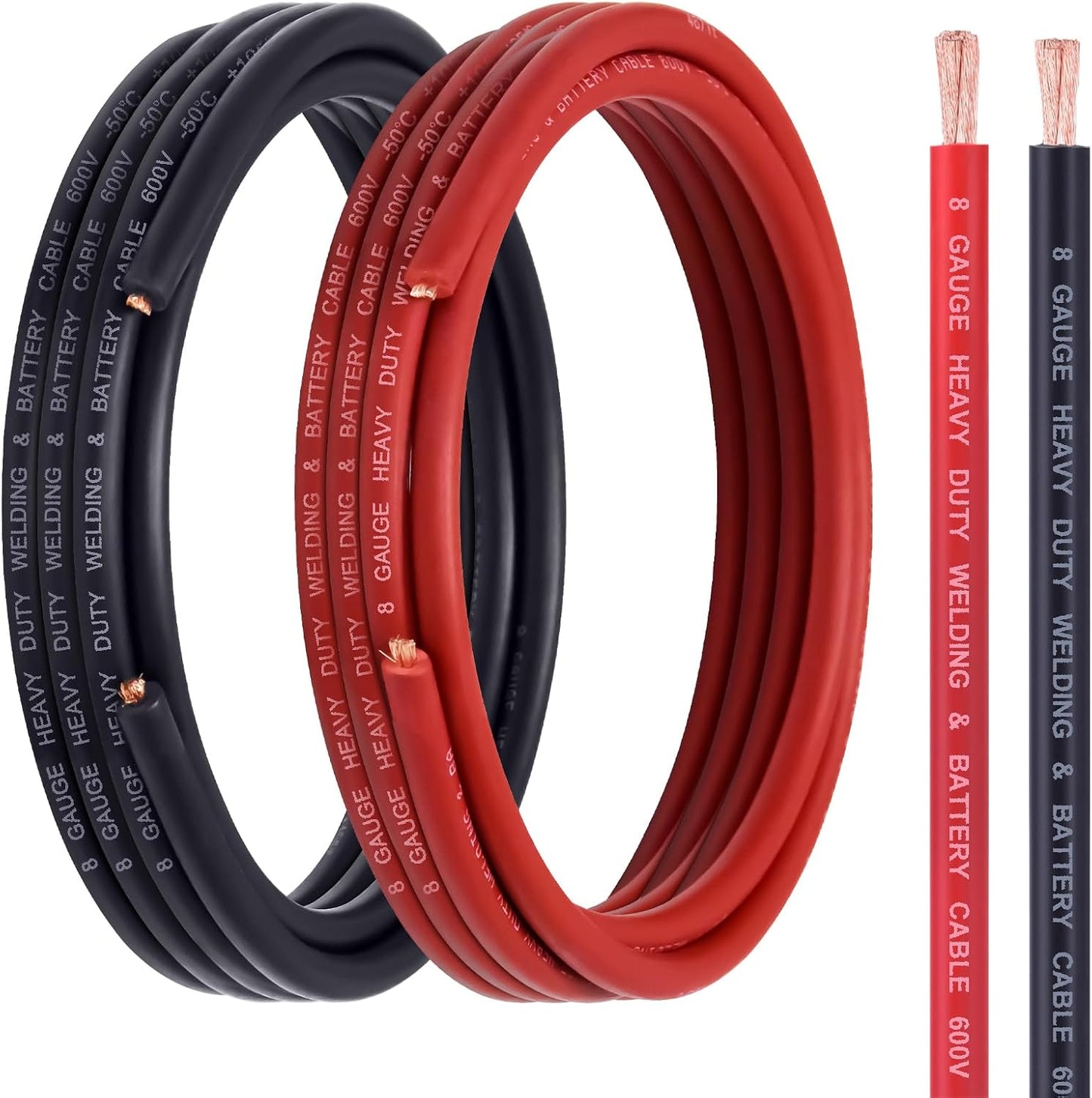 8 Gauge Battery Cable 15FT Red Black Welding Cable for Automotive