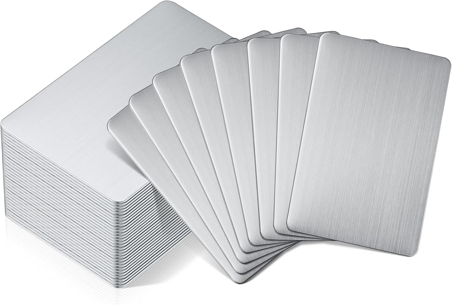 Tandefio 50 Pcs Stainless Steel Business Cards for DIY Gifts