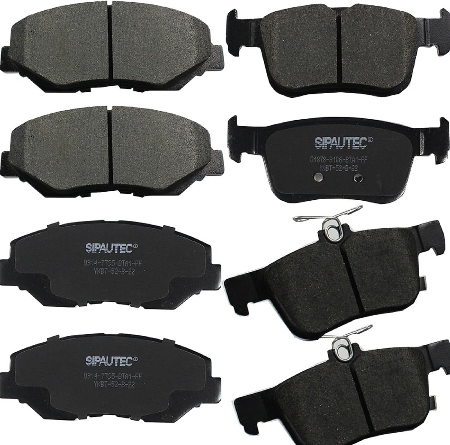 SIPAUTEC Ceramic Brake Pad Set for 2016-2021 Honda Civic