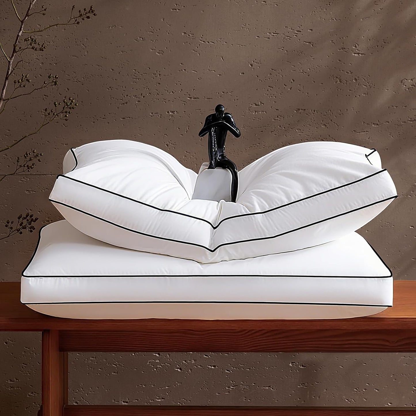 Feather Down Pillows Set of 2 for Luxurious Sleep Comfort