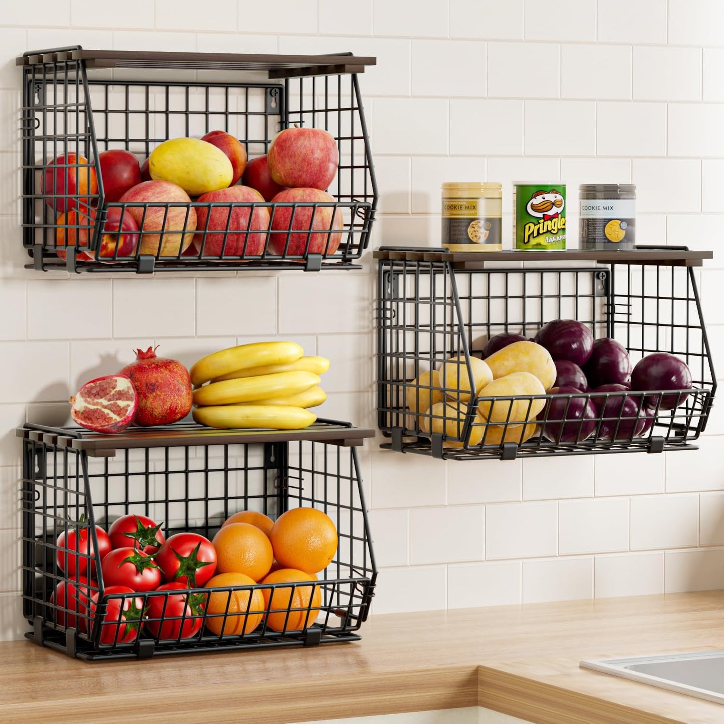 Wire Fruit Basket for Kitchen Storage: Multi-Purpose Organizer
