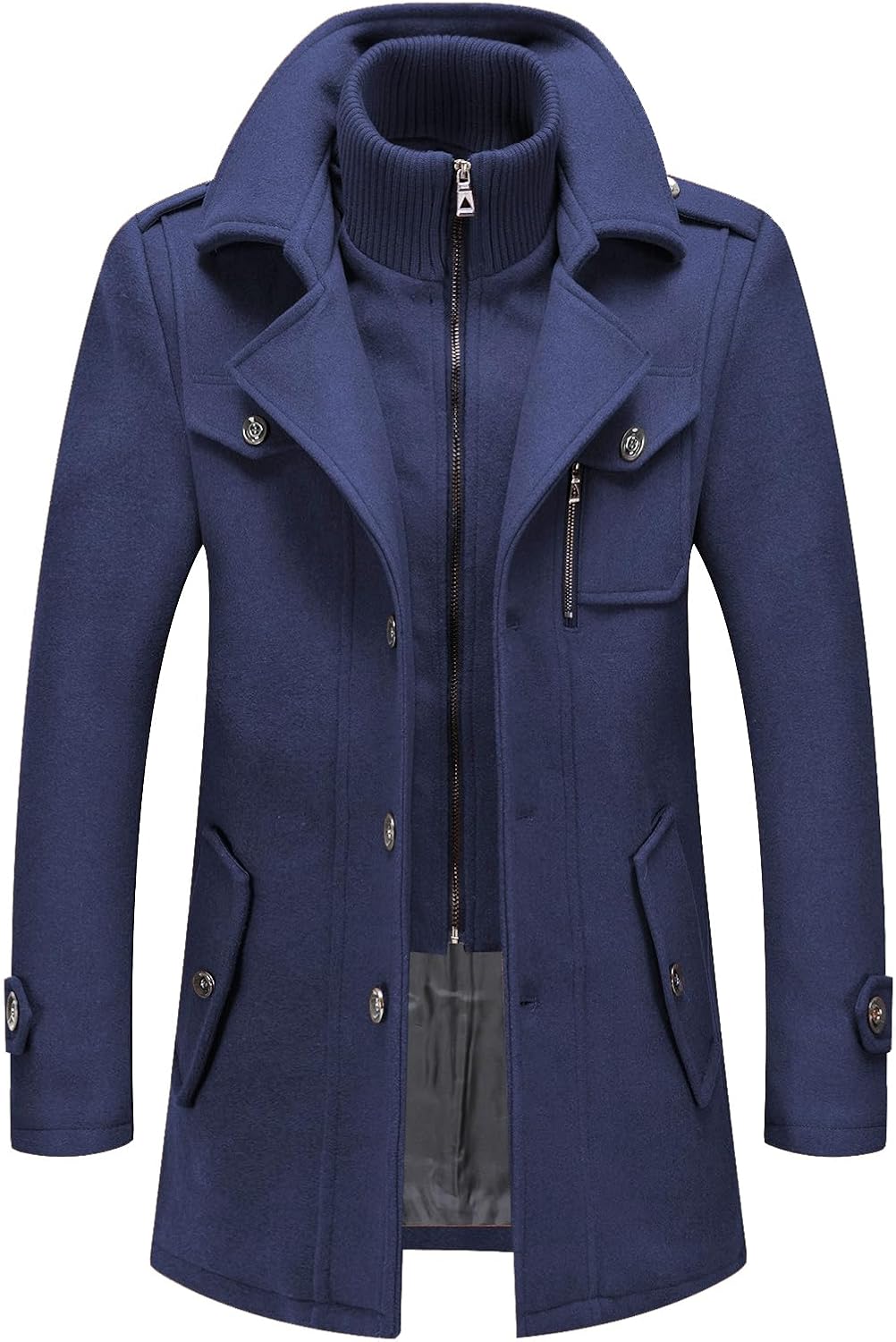 INVACHI Men's Wool Blend Coat for Stylish Winter Warmth