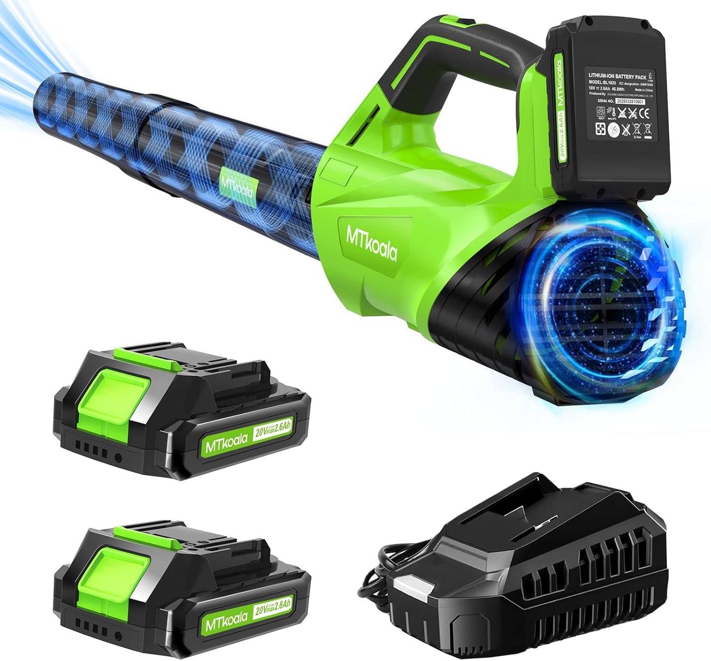 2025 Upgrade Leaf Blower Cordless with 2 Batteries and Charger