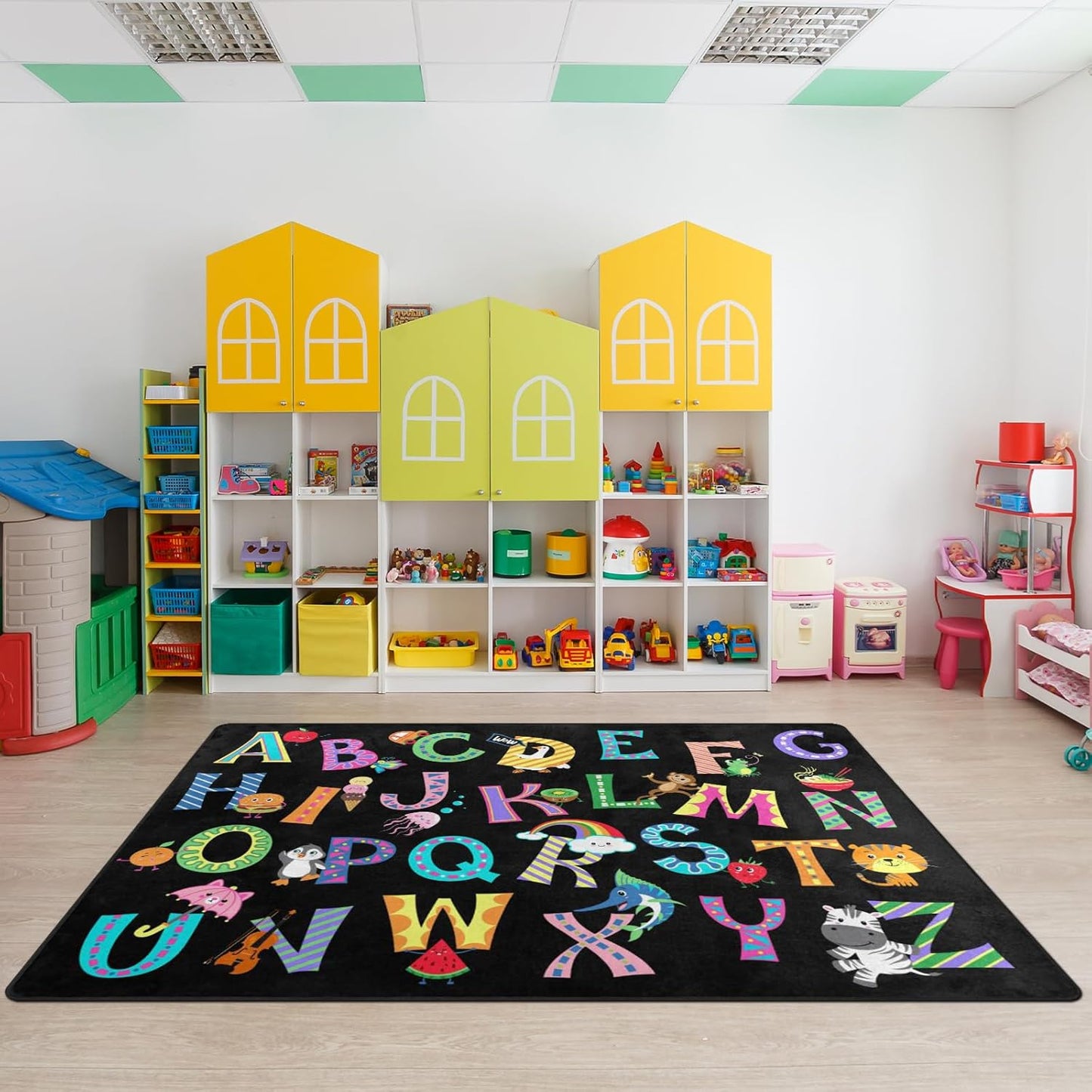 Colorful ABC Alphabet Playmat Rug for Kids - 6x9 Ft Soft Mat