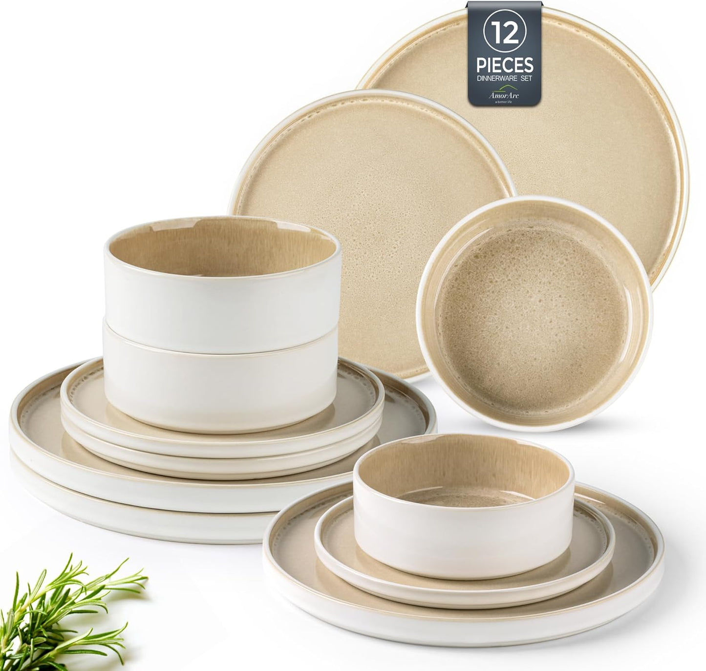 AmorArc Ceramic Dinnerware Sets for Unique Dining Experience