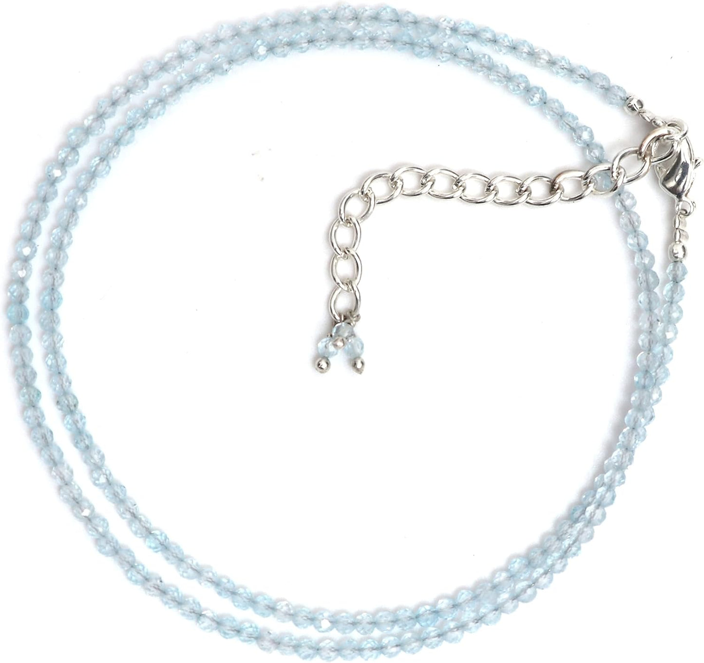 Gempires Natural Necklace with Sky Blue Topaz Beads for Her