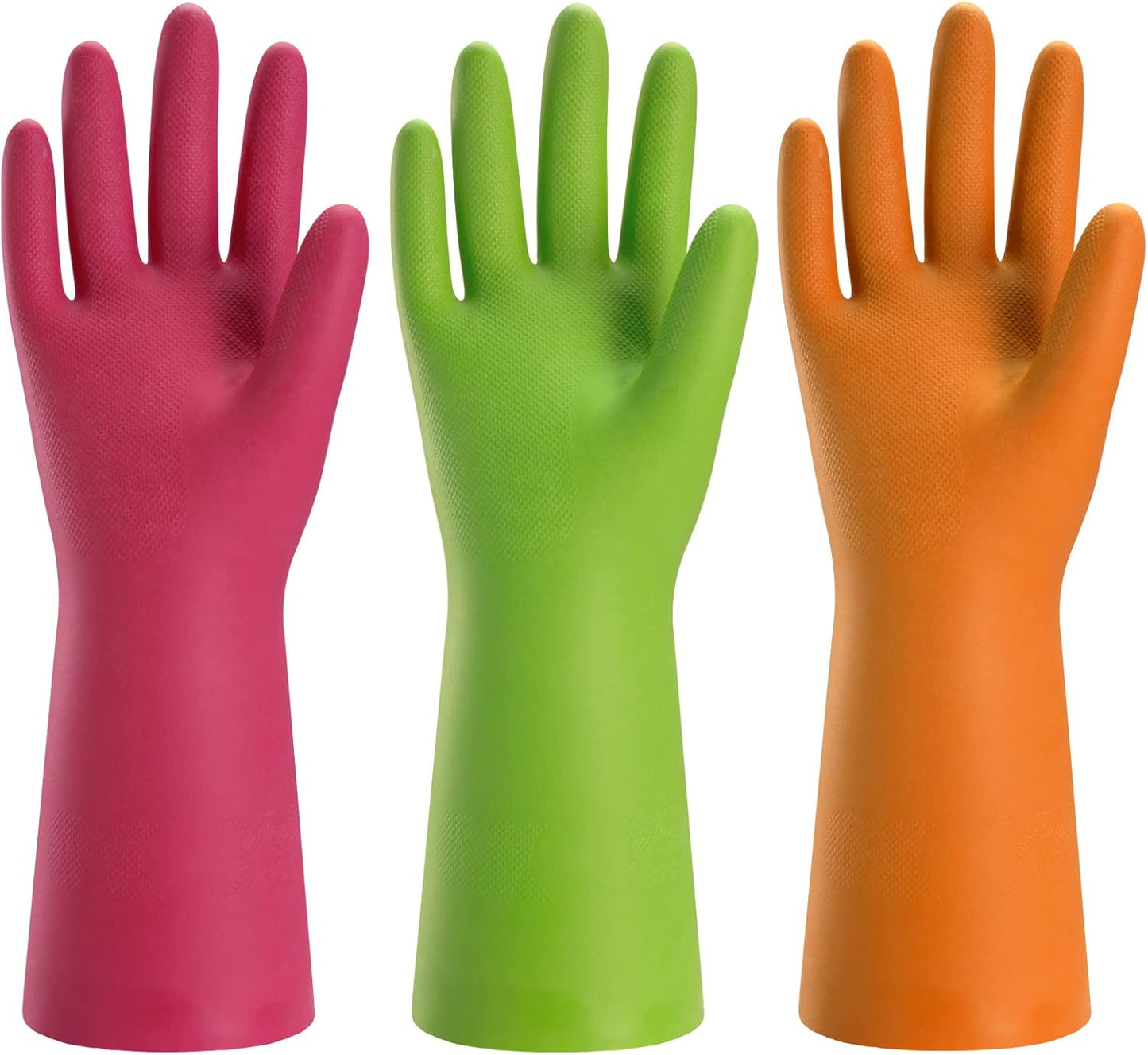 Bamllum 3 Pairs Reusable Rubber Cleaning Gloves - Flexible & Waterproof!