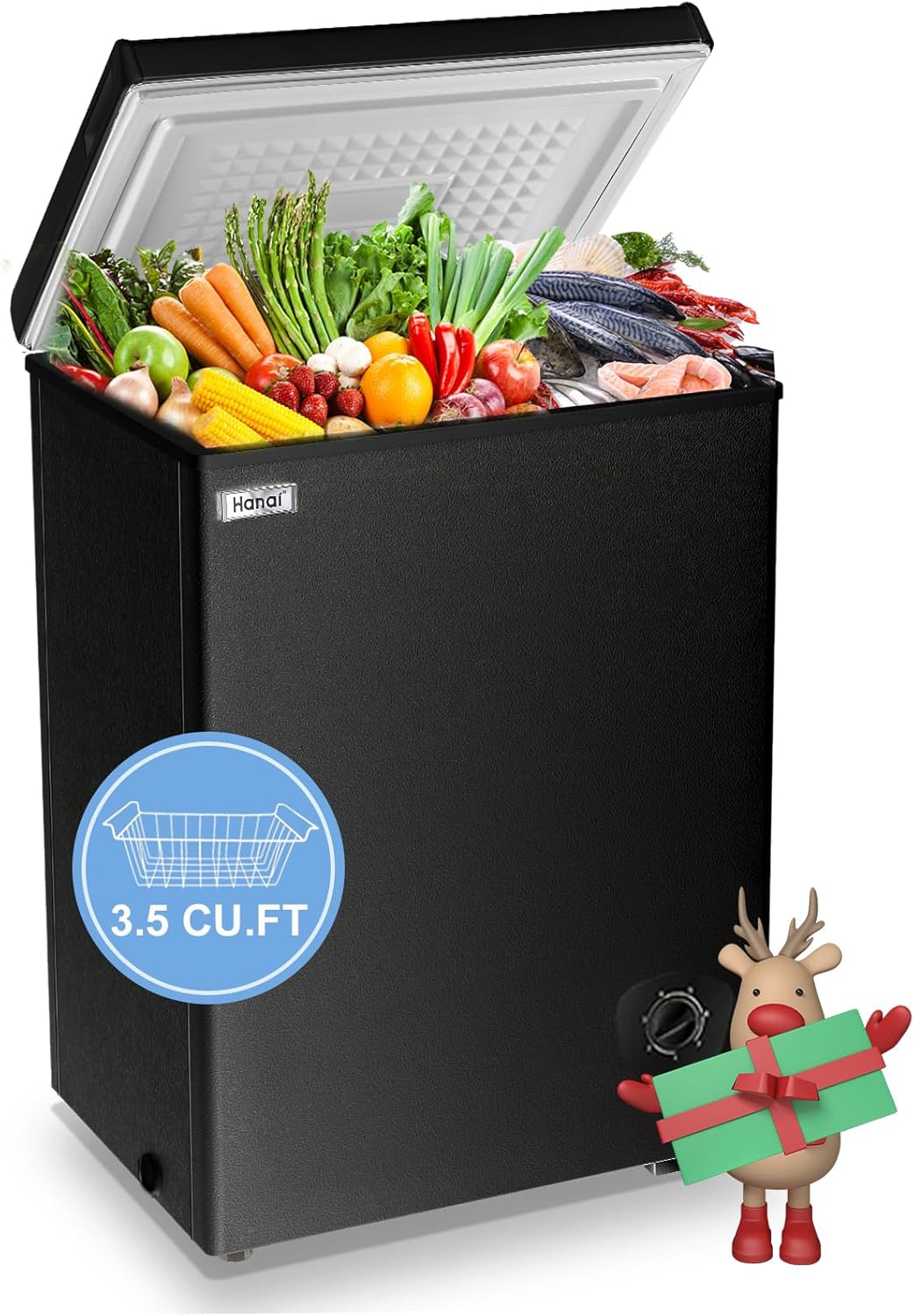 Compact Chest Freezer with Adjustable Thermostat for Fresh Food