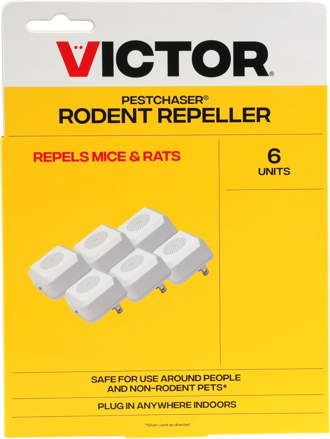 Victor Ultrasonic Rodent Repeller 6-Pack - Deter Mice Indoors!