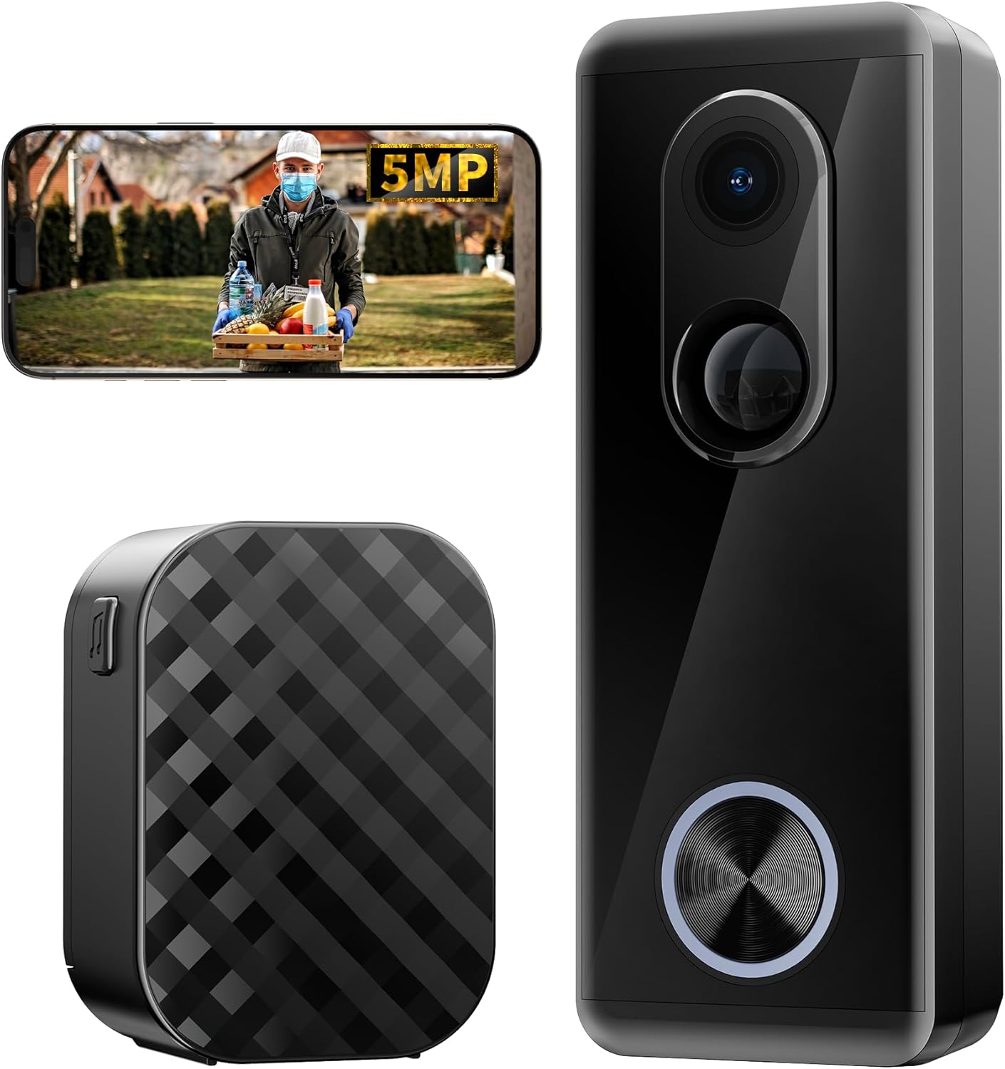 Ankway 5MP Wireless Video Doorbell - Triple Protection & AI Detection