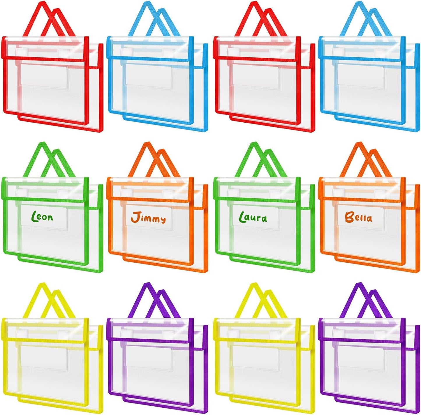 Teling Thick Clear Book Pouches for Classroom Organization