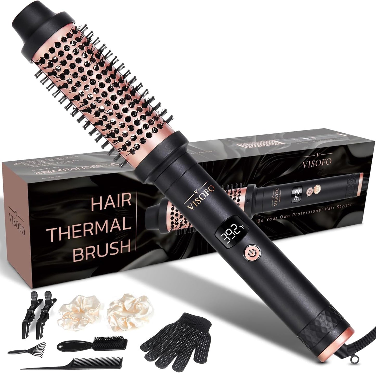 Voluminous Blowout Curls in 25s - VISOFO Thermal Brush Pro
