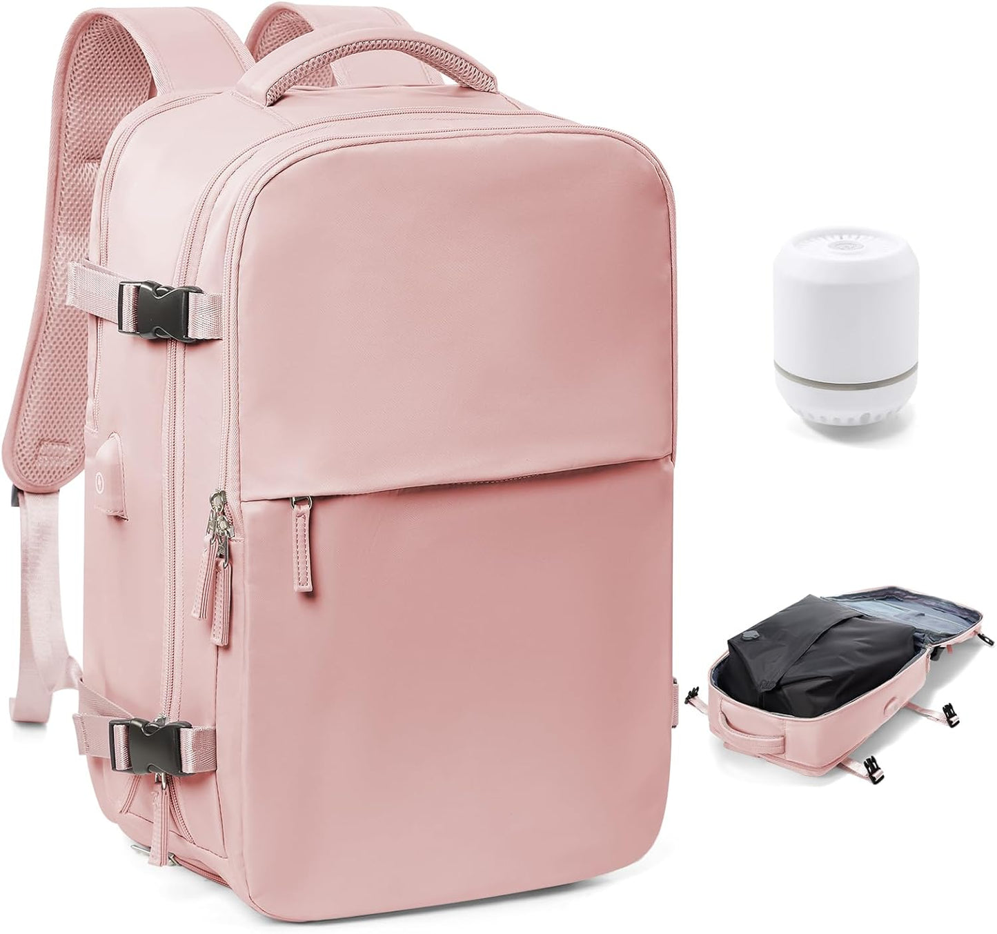 Vacuum Travel Backpack with Pump for Women and Men, 18x14x8 in