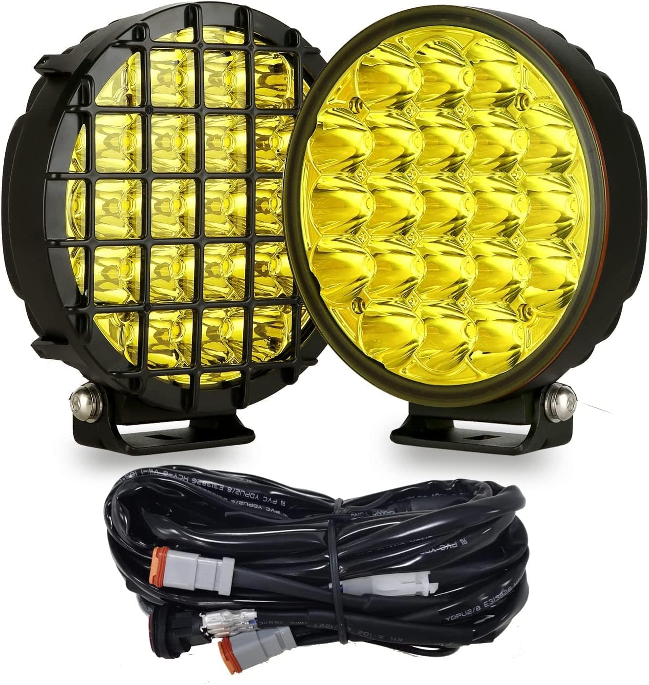 Powerful 6in Amber Round LED Offroad Lights for Safe Driving