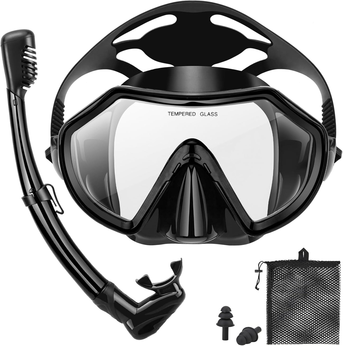 Anti-Leak Dry Adult Snorkel Set - HD Panoramic View Mask