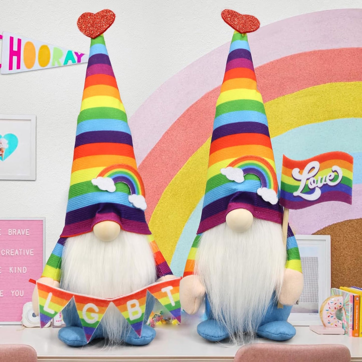 Rainbow Pride Gnomes - LGBT Home Decor