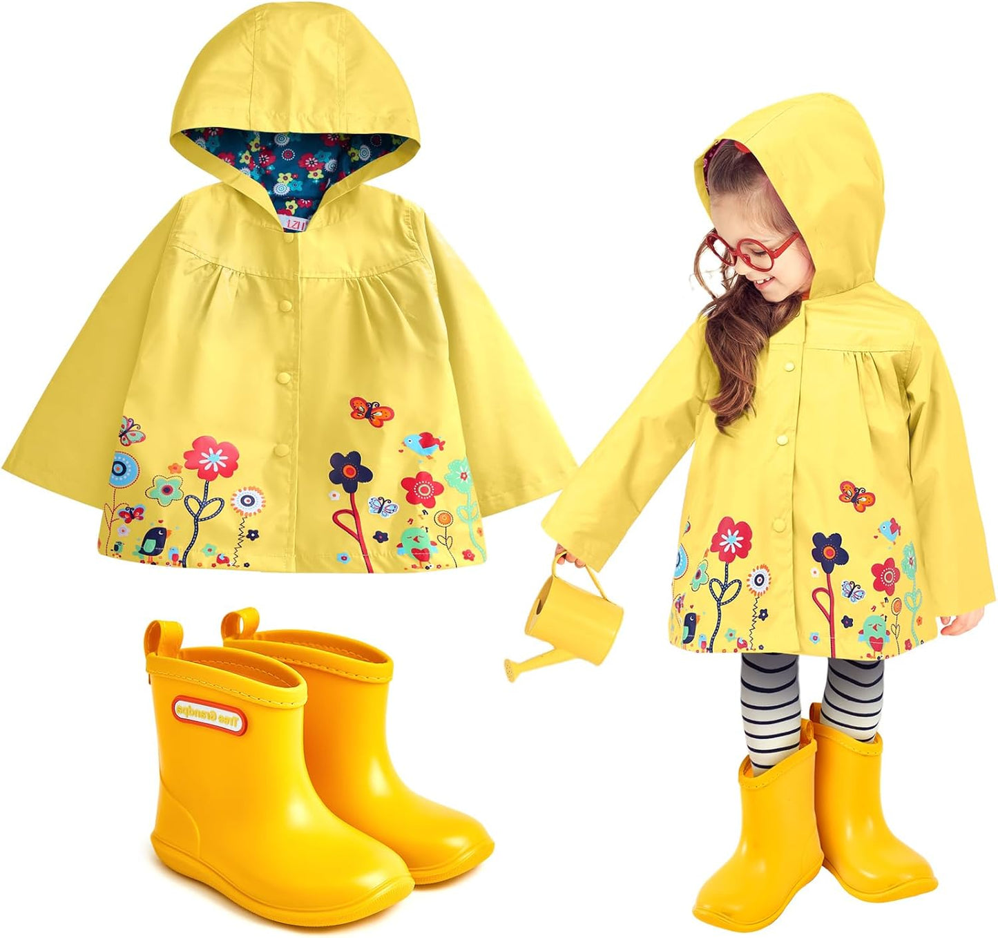 Toddler Raincoat and Rain Boots Set for Kids - Cute Design