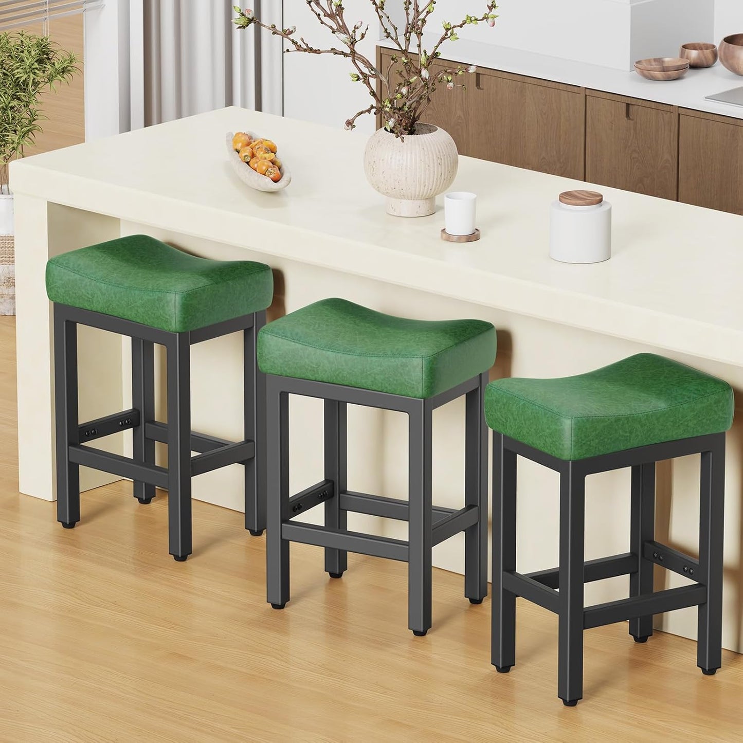 Counter Height Bar Stools Set of 3 for Kitchen Island Use