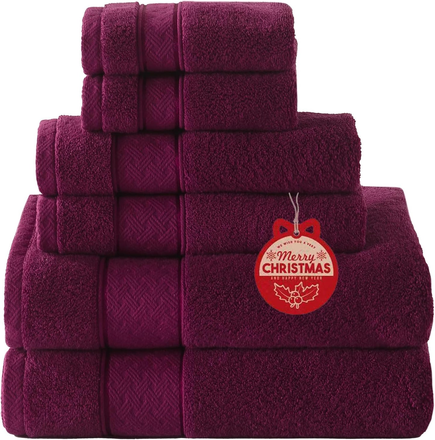 Luxurious 6 Piece Burgundy Bath Towel Set for Ultimate Comfort