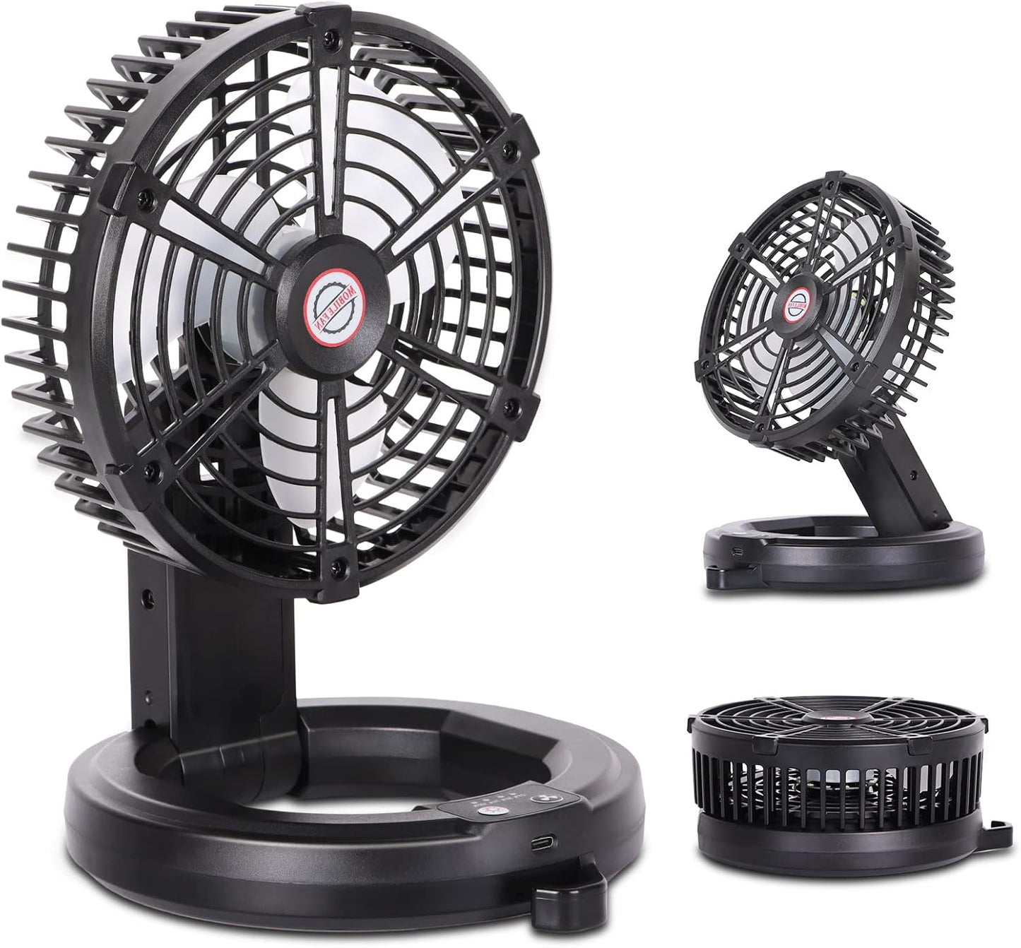 Portable Rechargeable Fan with LED Light