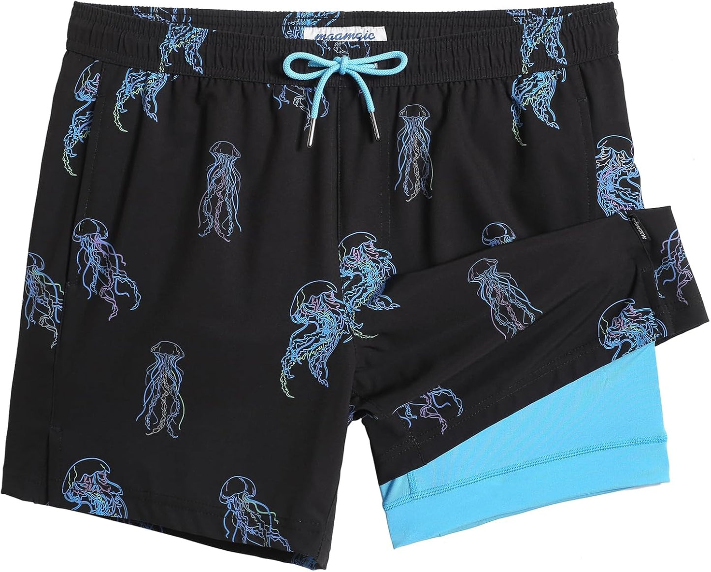 maamgic Mens 5 Inch Stretch Swimming Shorts for Beach Wear