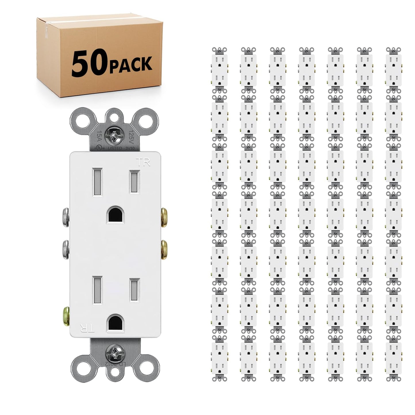 Micmi Decorator Receptacle Outlet - 15 Amp Tamper Resistant Design