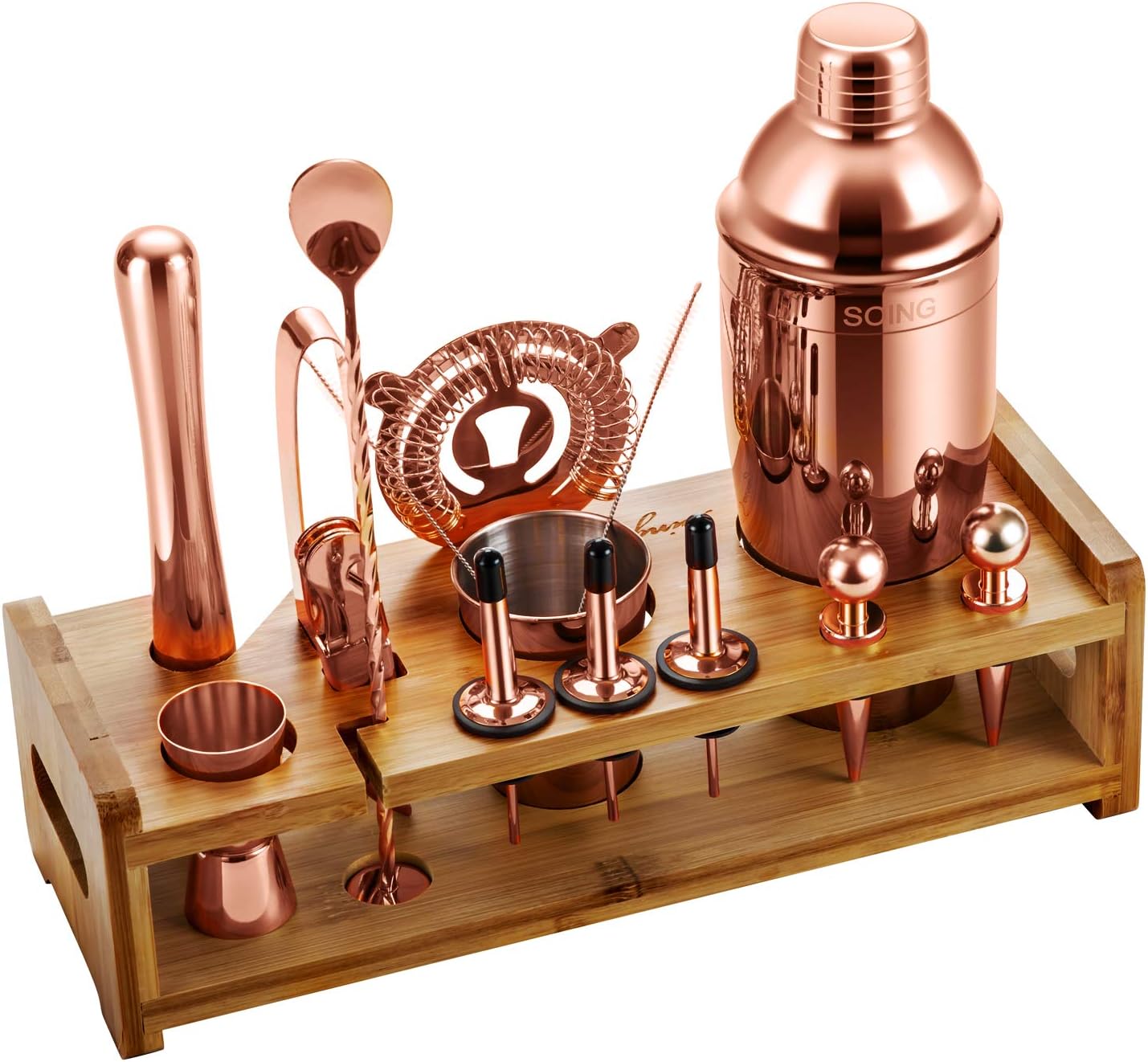 Soing 24-Piece Cocktail Shaker Set for Perfect Home Bartending