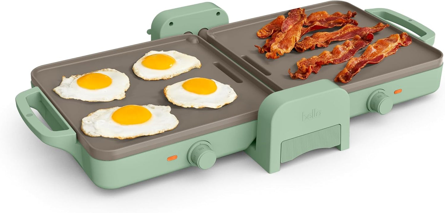 Bella 10x20 Ceramic Fold-n-Store Griddle for Compact Cooking