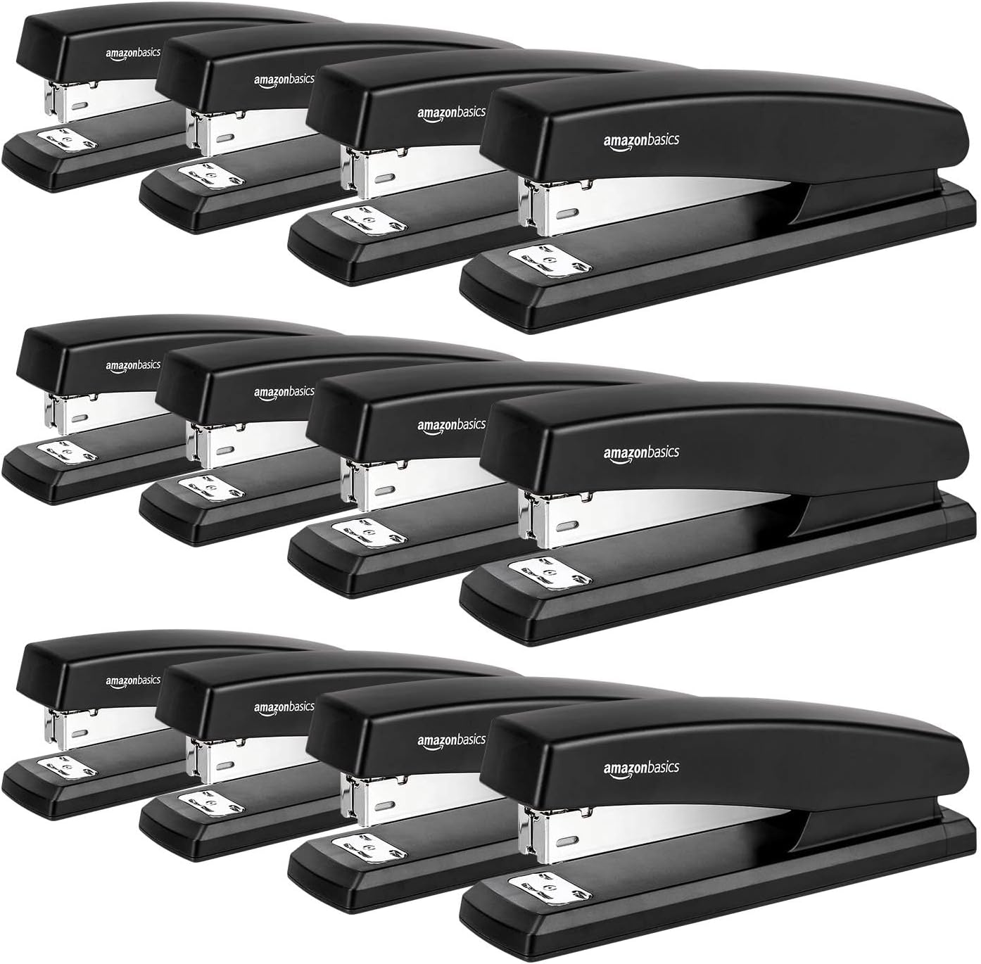 25-Sheet Capacity Non-Slip Office Desk Stapler - 12 Pack