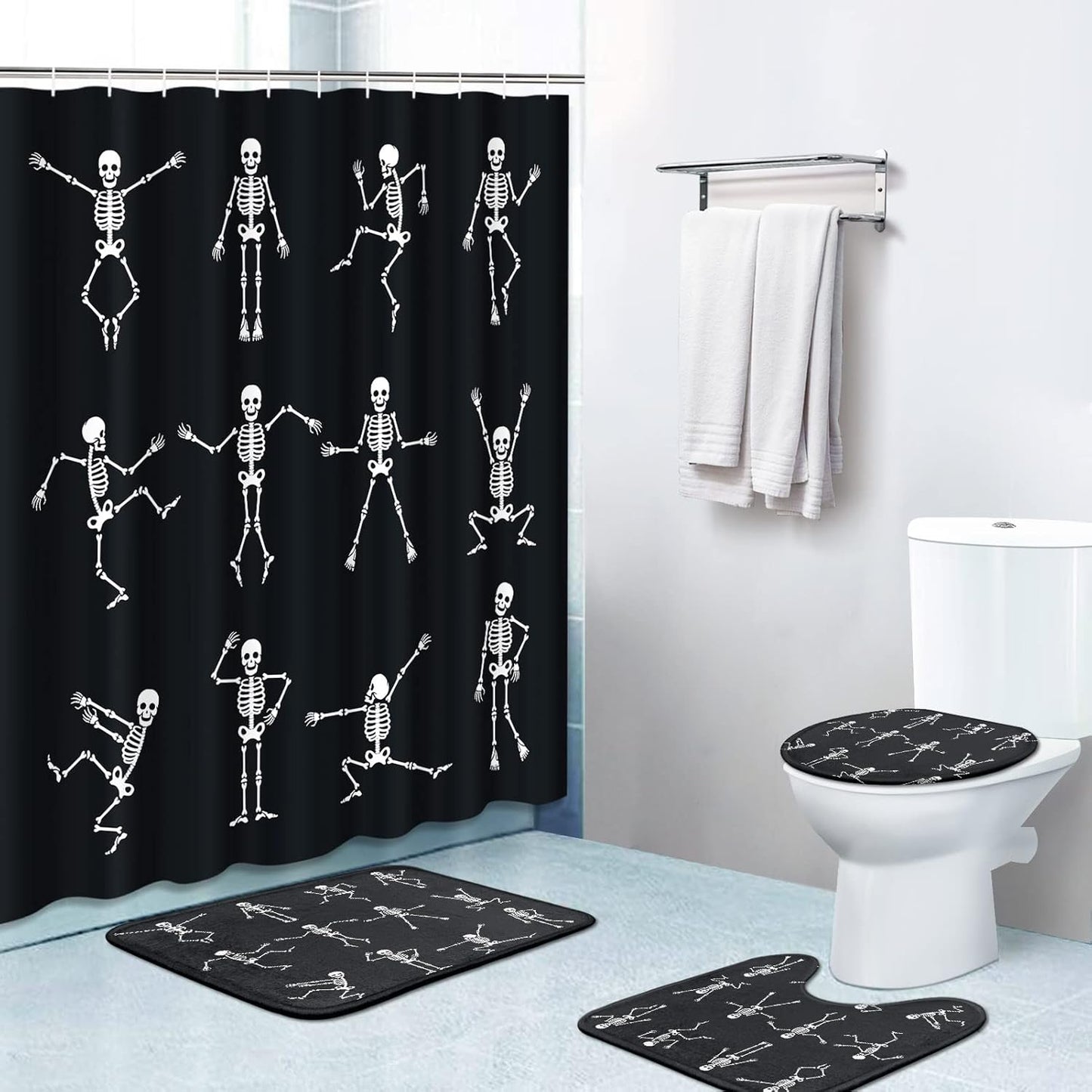 Skeleton Dance Halloween Bathroom Set