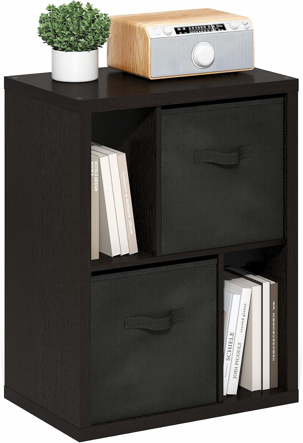 Furinno Viola Standing Storage Shelf with Two Bins for Home