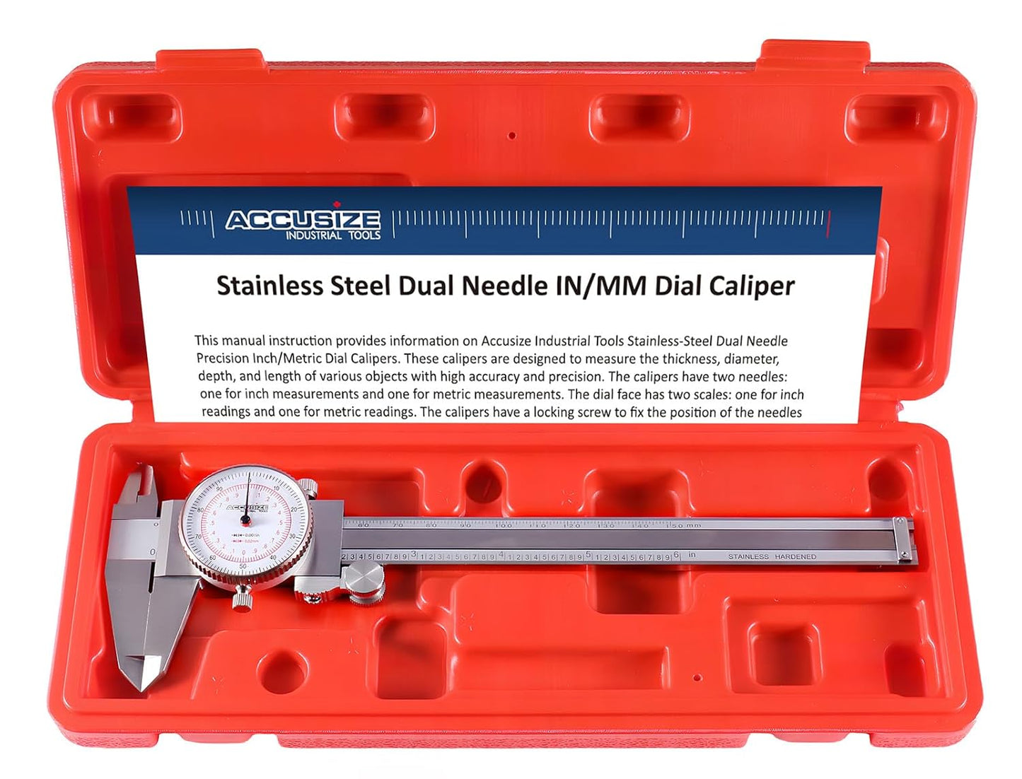 Precision Dial Caliper 0-6ft'/0-150 mm Stainless Steel 4-Way