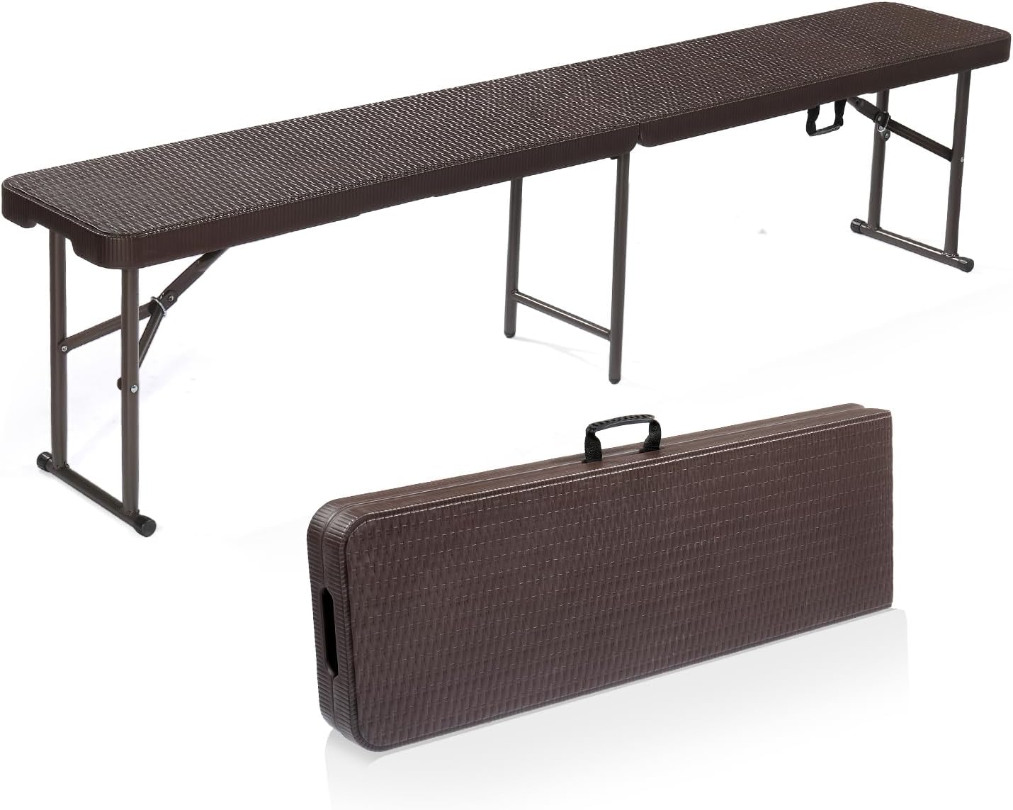 VINGLI 6 Feet Plastic Folding Bench for Indoor and Outdoor Use