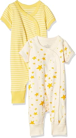Moon and Back Unisex Babies' Romper Pants, Pack of 2 for Comfort