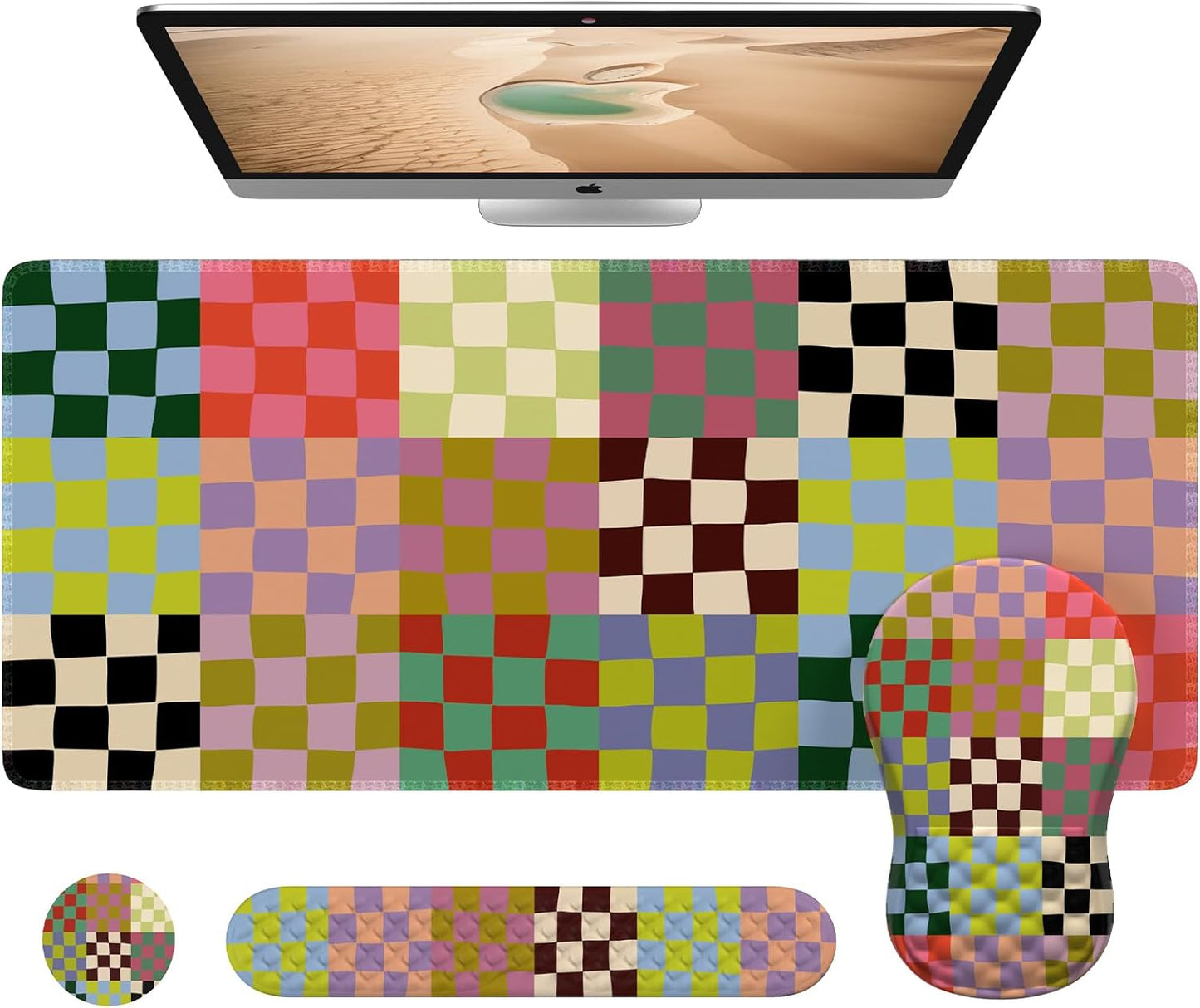 HAOCOO Ergo Desk Mat Set - Memory Foam Wrist Rest