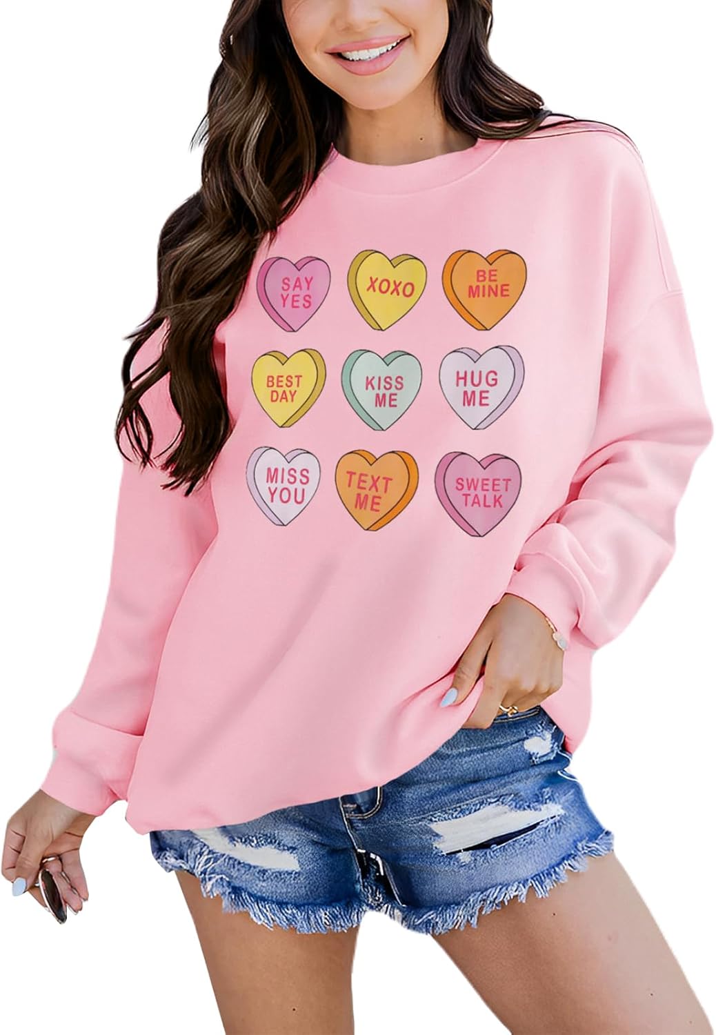 Valentine's Day Heart Sweatshirt - Cute & Funny AFUKUIA Top