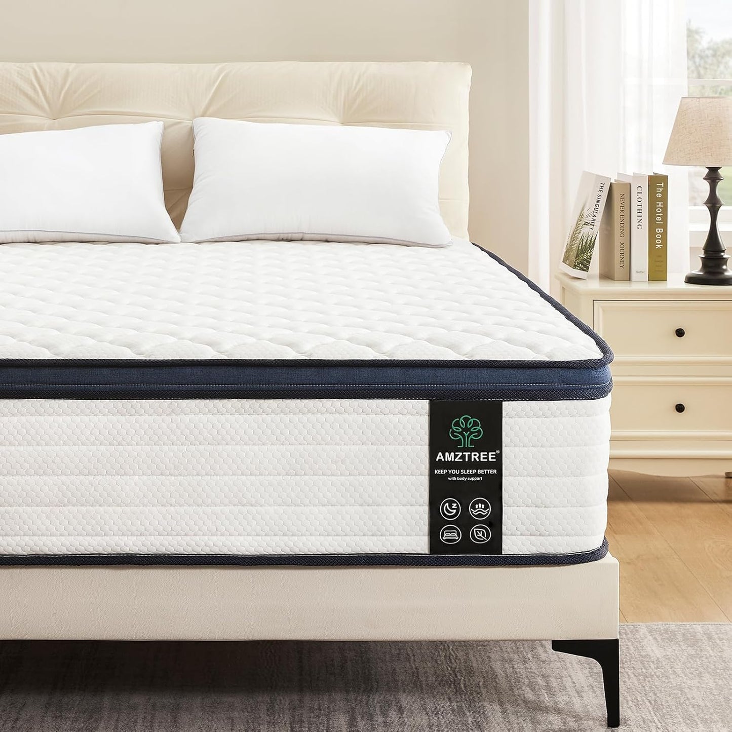 Twin Mattress 10 Inch with Memory Foam & Pocket Coils for Comfort