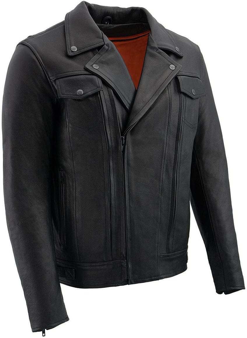 Milwaukee Leather Men's The Legend Classic Black Motorcycle Jacket