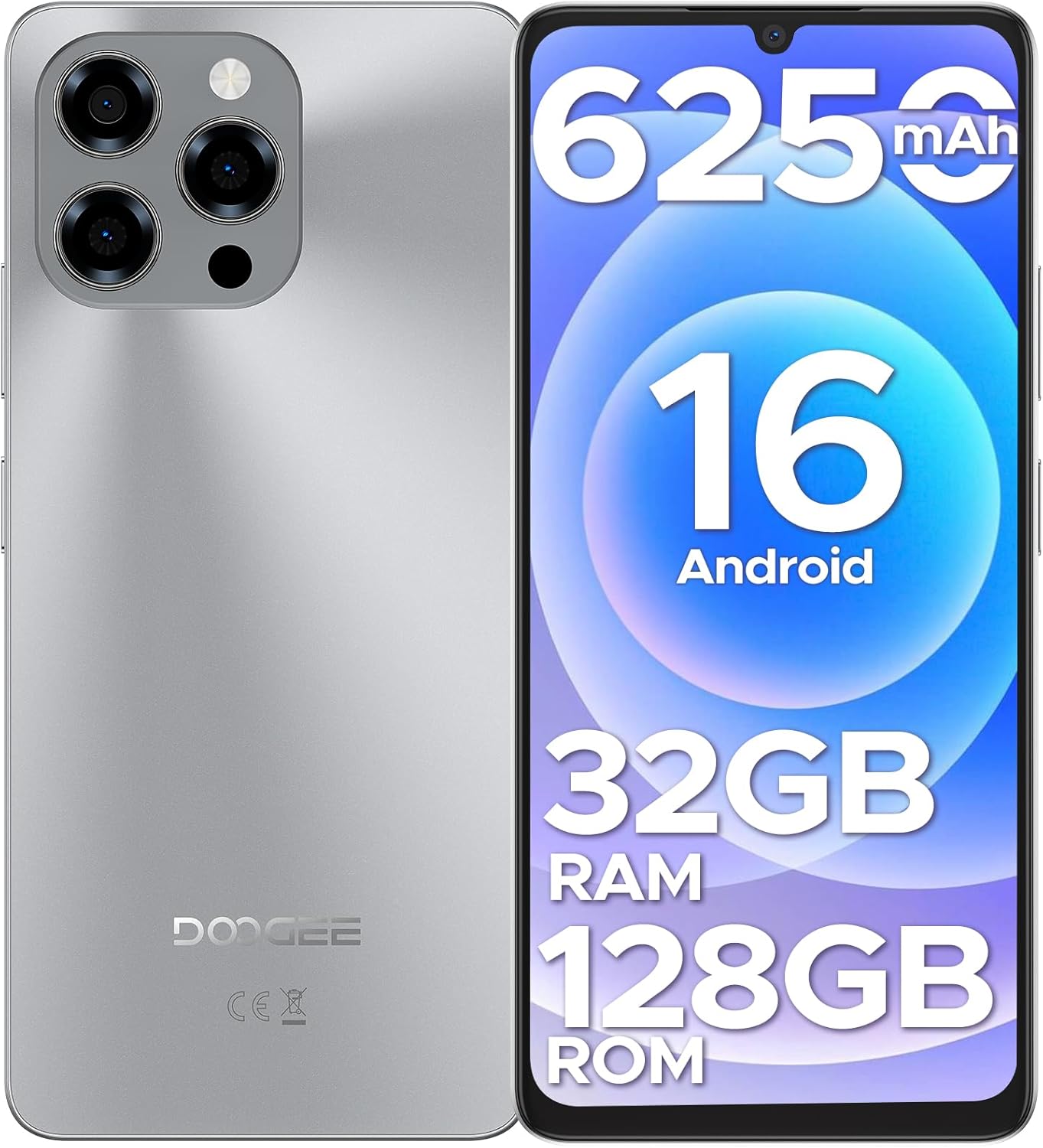 DOOGEE Note 58 Unlocked Android 16 Smartphone with 6.75 in Display